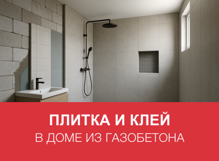 Как выбрать плитку и клей для санузла в доме из газобетона